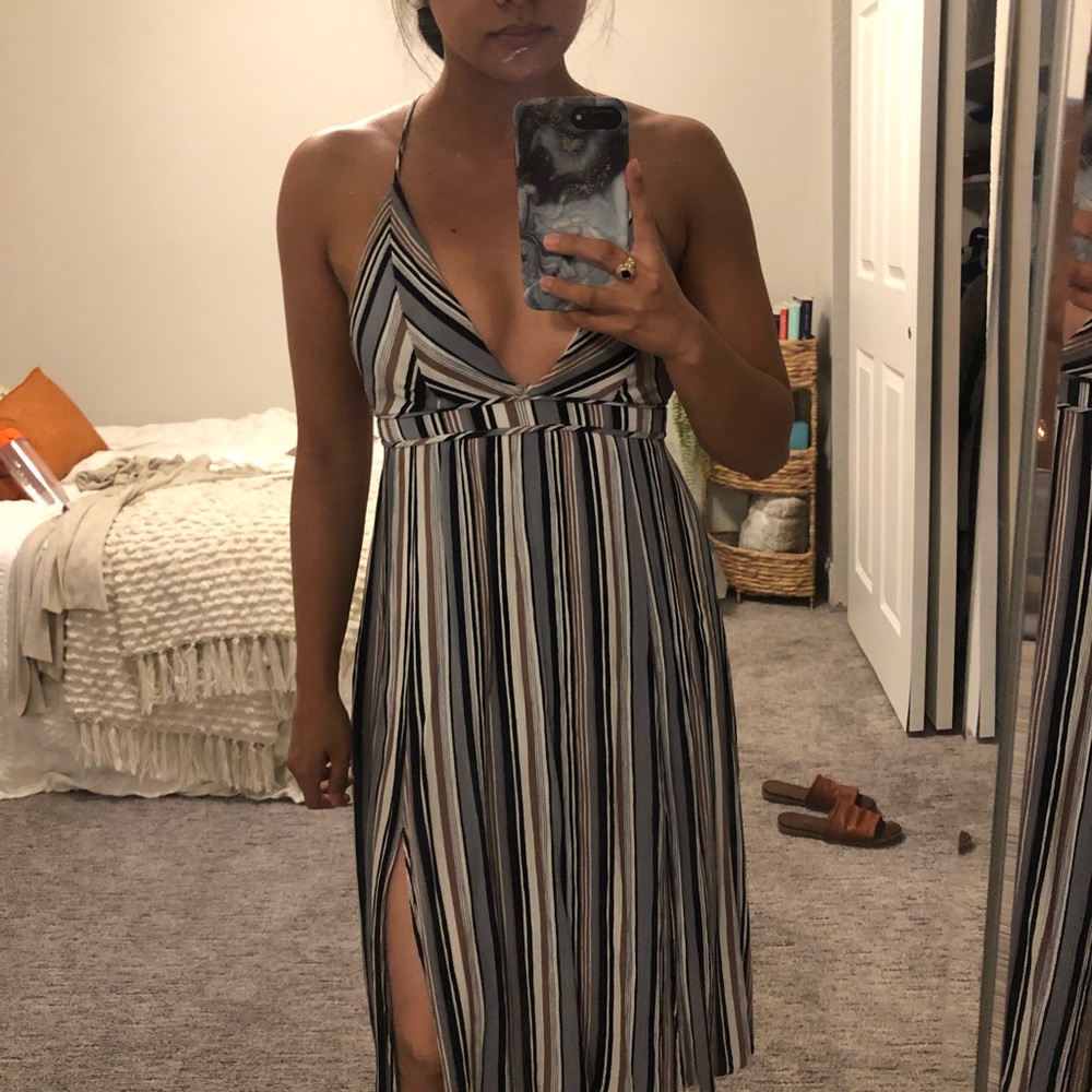 Lulus striped midi dress